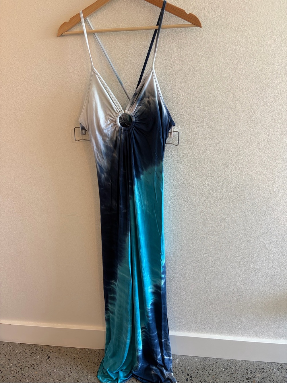 Michelle Jonas Blue Teal Ombre Maxi Dress